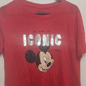 Disney Mickey Mouse “No One As Iconic” Red Graphic Tee Girl’s T-Shirt